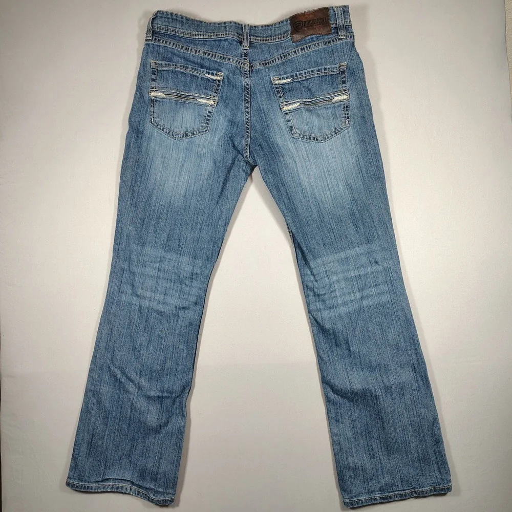 Rock & Roll Denim Bootcut Men 38x34 Blue Relaxed Double Barrel Stretch Denim